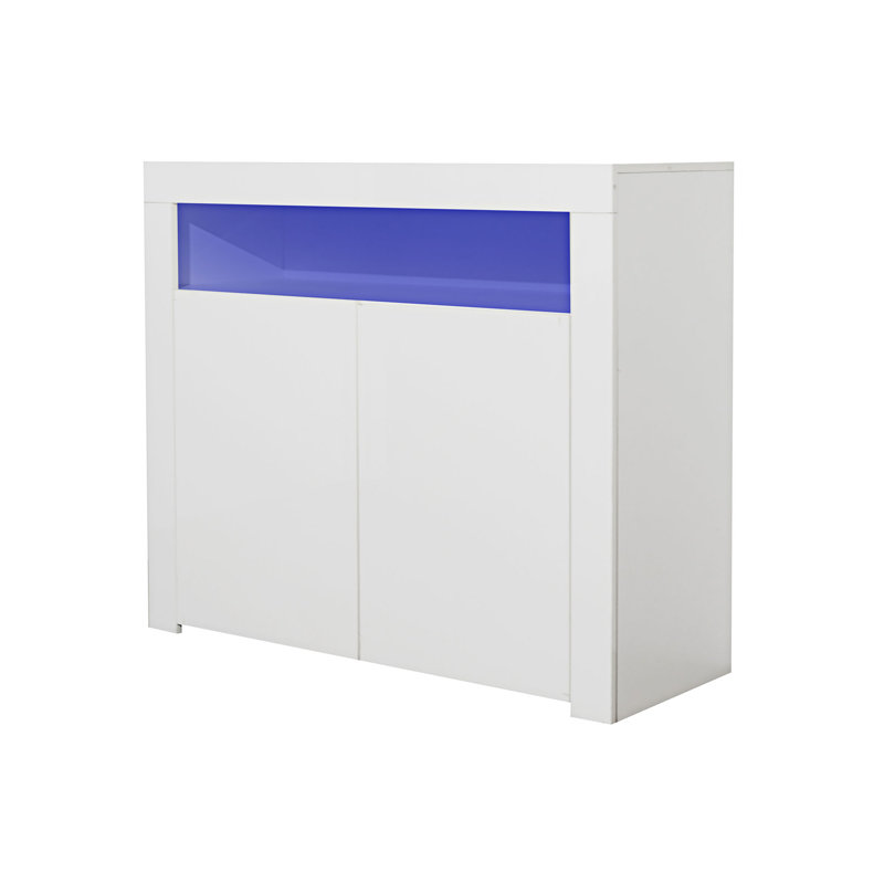 Daniello Wooden Storage Display Cabinet TV Stand for TVs up to 40", 36.22" H x 42.52" W x 15.75" D, White
