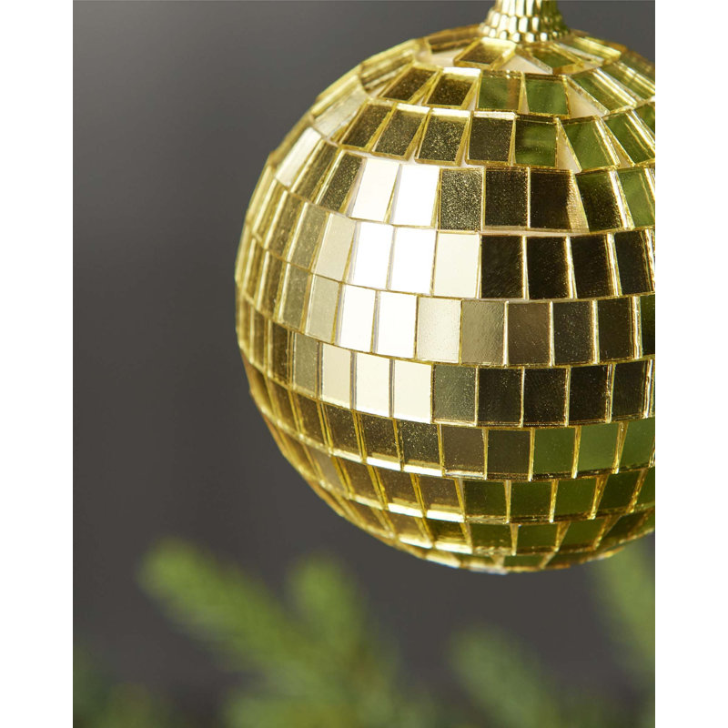 8cm Glass Bauble, Gold