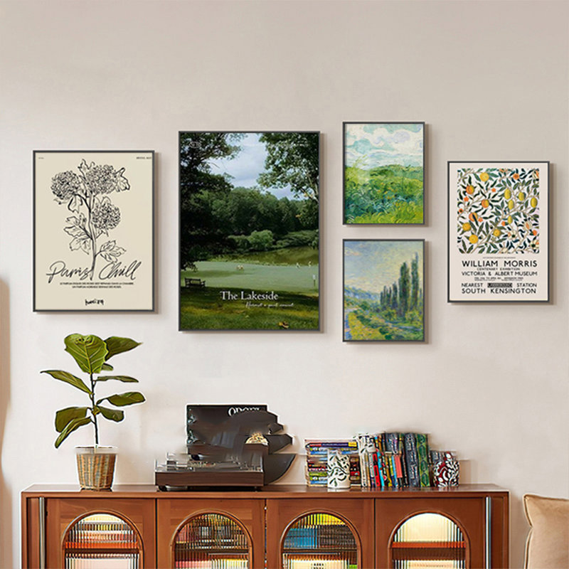 Art mural rétro pour cinq pièces, H 31,5 po x l 23,62 po