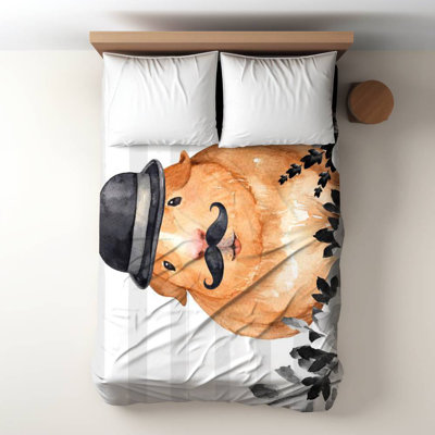 Guinea Pig Detective Duvet Cover - Cute Bedroom Animal Decor