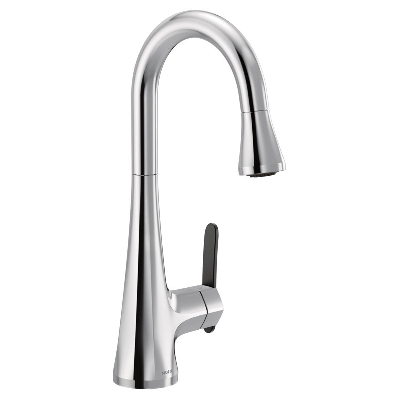 Sinema High Arc Pull Down Single Handle Kitchen Faucet with Power Clean and Reflex, Chrome