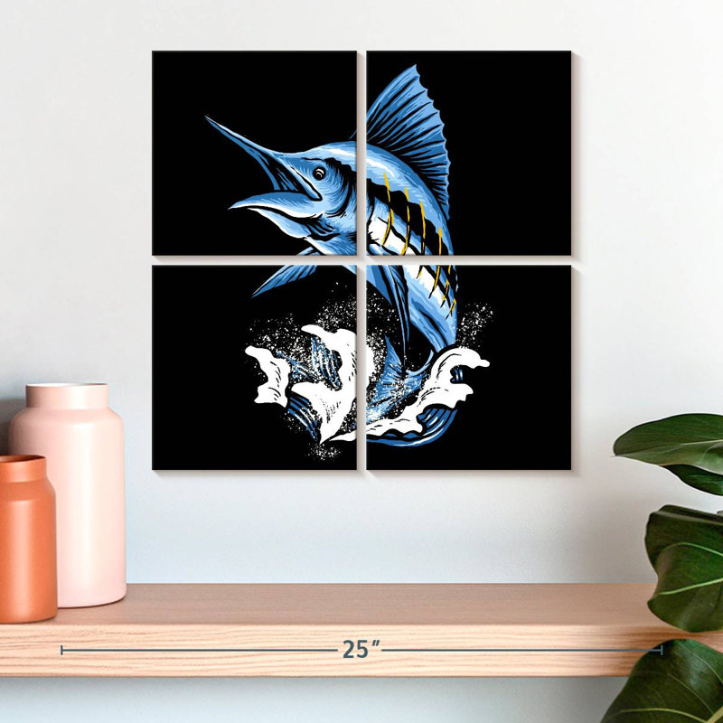 Brampt Jumping Marlin Fish, 18" H x 18" W