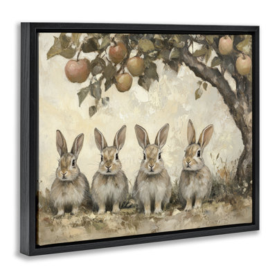 Cadre flottant Autumn Bunnies & Apples, design par Petal Prints Design