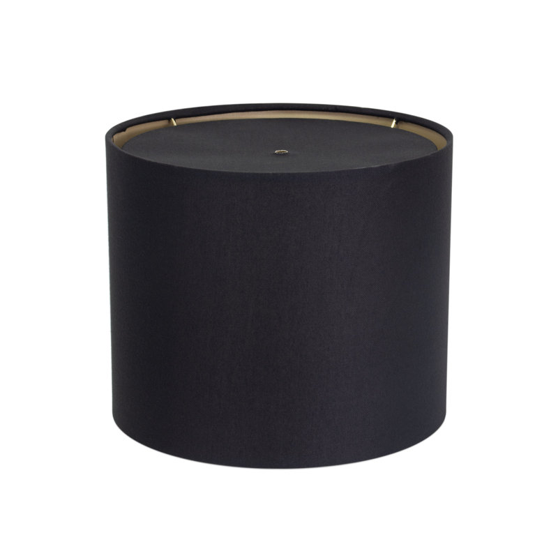 Drum Lamp Shade, 10" H x 12" W x 12" D, Black/Gold