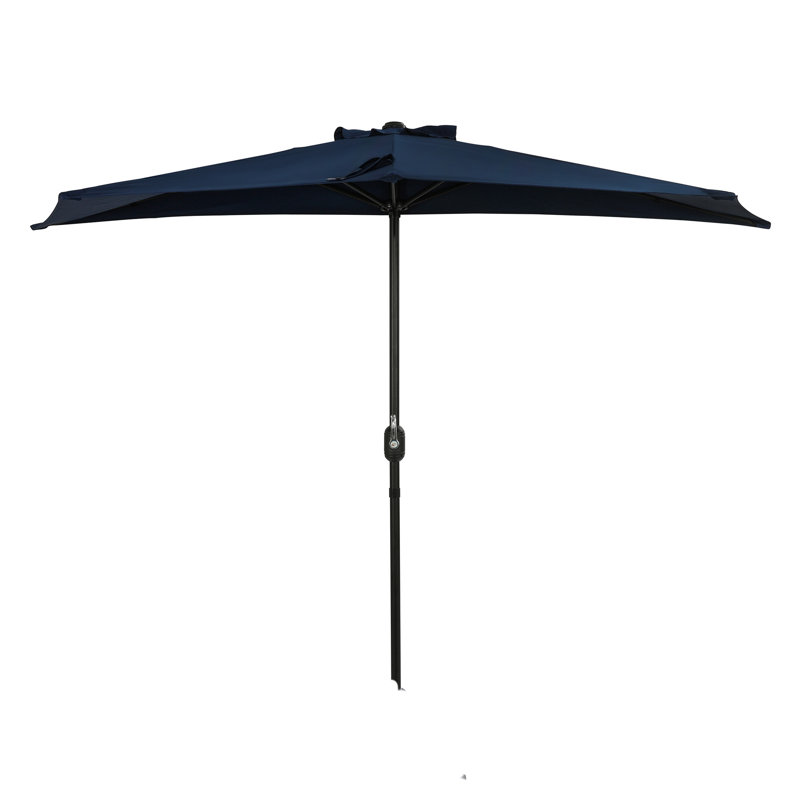Demi-parasol d'extérieur 9 pi avec parasol Island, Bleu marine