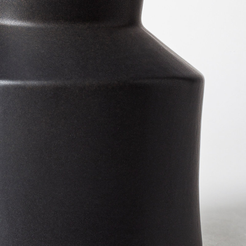 Cancio Ceramic / Porcelain Table Vase, Matte Black