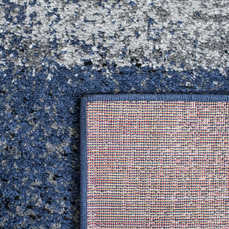 Algonquin Performance Abstract Rug, Square 4', Gray/Blue