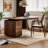 Modern Rectangular Black Walnut Solid Wood Desk-238148414