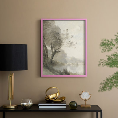 «Vintage Landscape Cxxiii», reproduction encadrée - bois massif