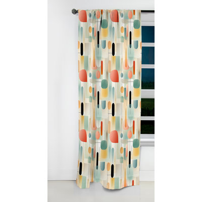 Pastel Harmony IV - Abstract Geometric Curtain - Blackout Geometric Shapes Curtain - 1 Panels