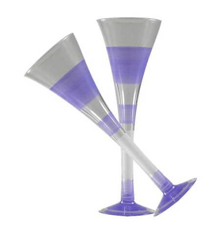 Flûte en verre Cottage Retro Stripe, Mauve