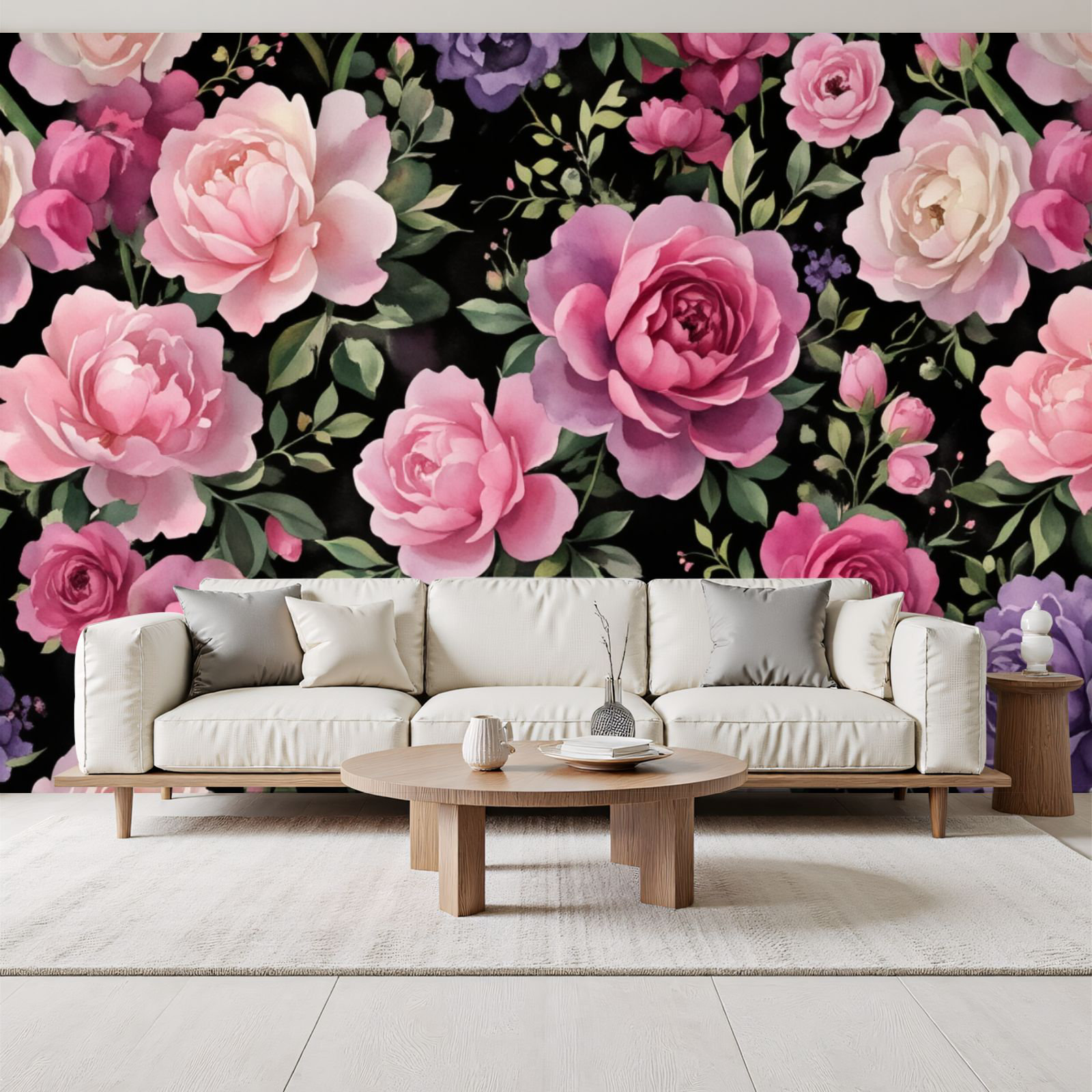 Red Barrel Studio® Peel and Stick Wallpaper Elegant Pink Purple Floral ...