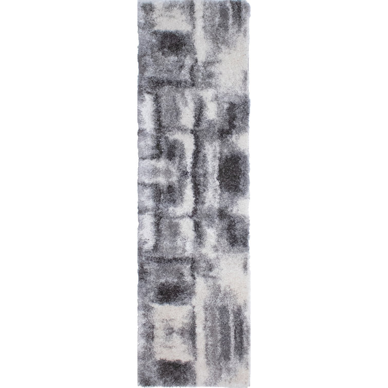 Alban Abstract Shag Charcoal Area Rug