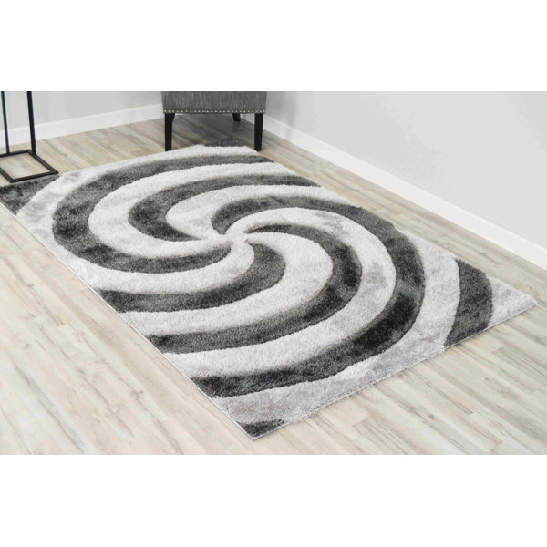 Wrought Studio Modern Arriola Shag Abstract Geometric Rug For Living ...