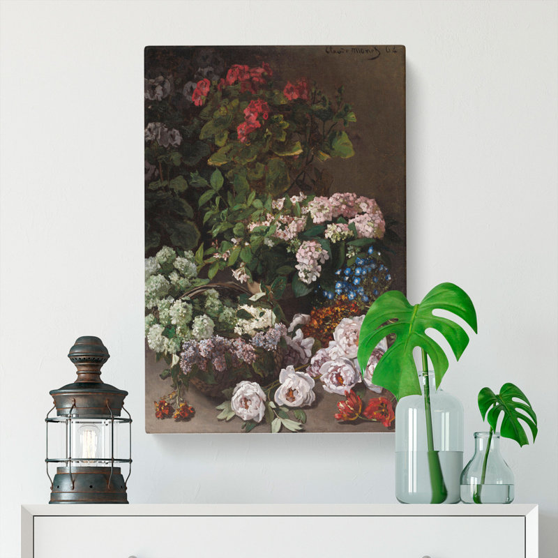 Spring Flowers by Claude Monet - Wrapped Canvas Painting, 50cm H x 35cm W x 3cm D