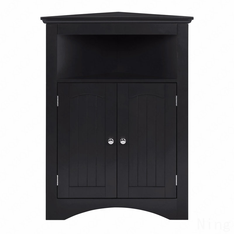 Buffet d'armoire de rangement autoportant pour coin de salle de bain avec portes et tablettes, pour la cuisine et le salon
