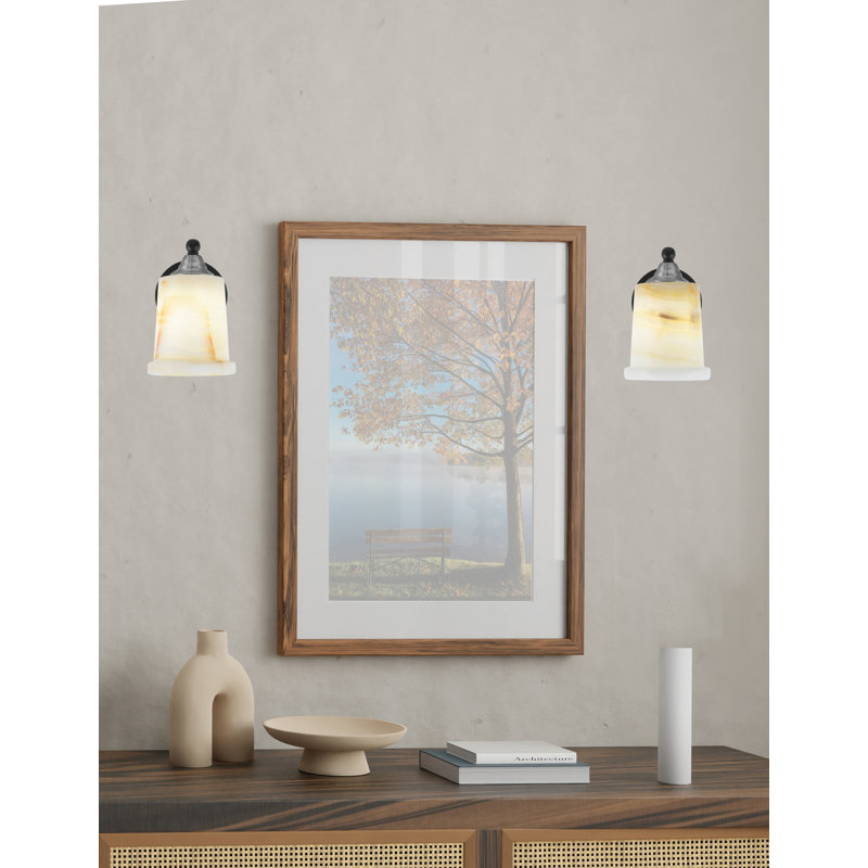 Ahern Wall Sconce, Natural / Matte Black/Brushed Nickel