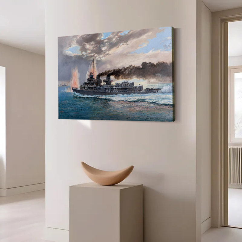 Affiche de la Bataille de Samar USS Johnston, 24 po x 36 po