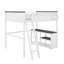 Grand lit mezzanine avec bureau, tablette ouverte et port USB