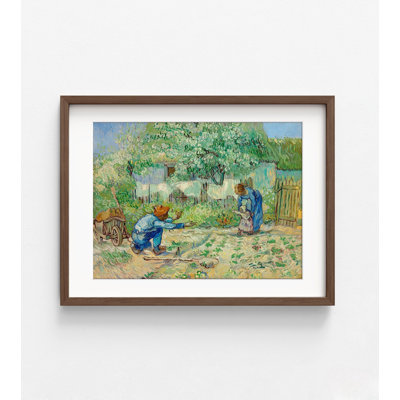 «First Steps After Millet» par Vincent Van Gogh, reproduction de paysage champêtre, reproduction de peinture à l'huile pour bébé, reproduction de Van Gogh, reproduction de Portrait de famille