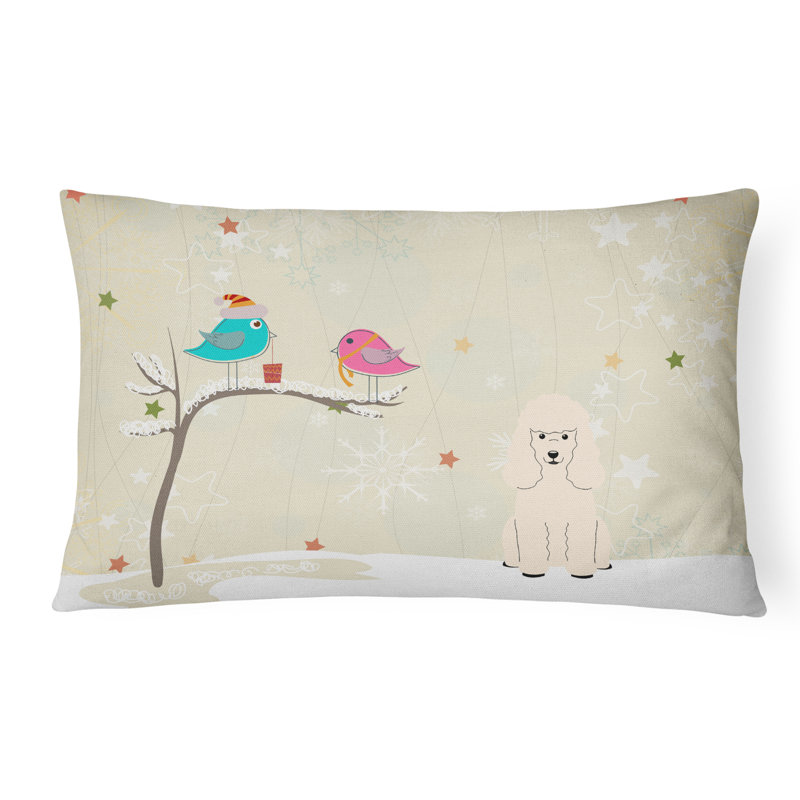 Coussin lombaire d’intérieur/d’extérieur carré de noël, blanc