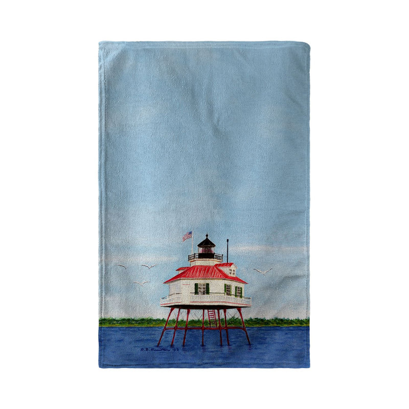 Serviette de thé à phare tambour point