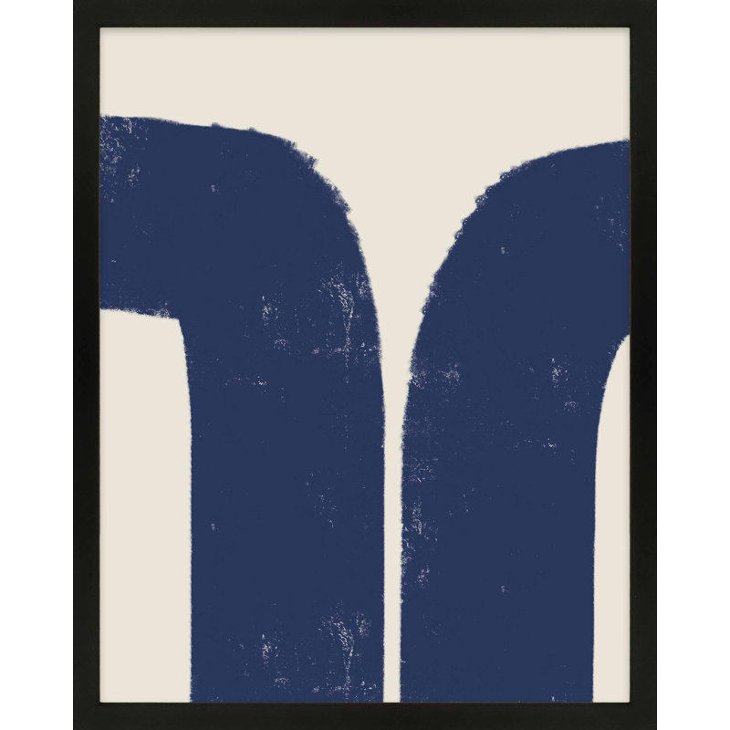 Abstract In Blue And White 1 Print by Eleni Psyllaki For Paradissi Digital Art, Black Paper, 30" H x 24" W