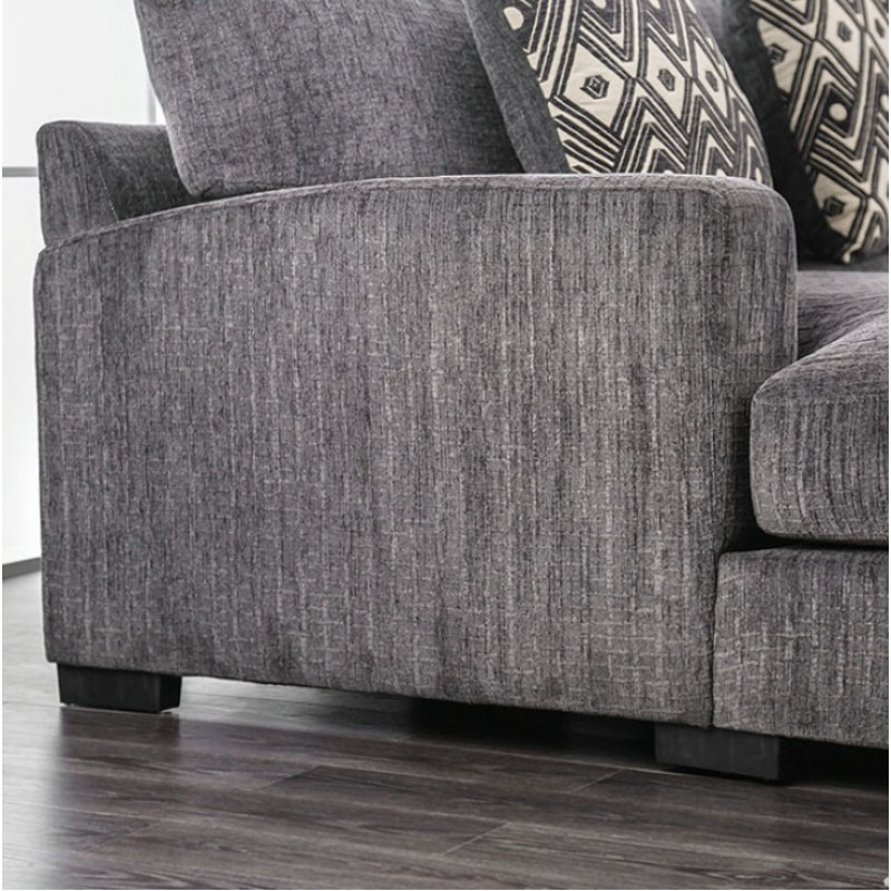 Canapé et chaise longue en chenille de 146,5 po de largeur, Faisant face à la droite