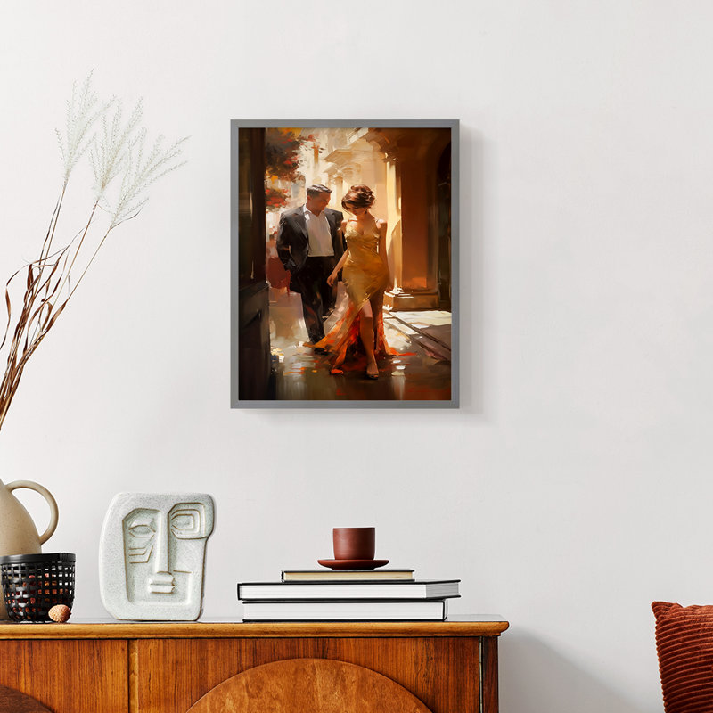 WOMEN-CDXLIV - Reproduction d'art encadrée de qualité supérieure - prête à être accrochée, Gris, H 10 po x l 8 po