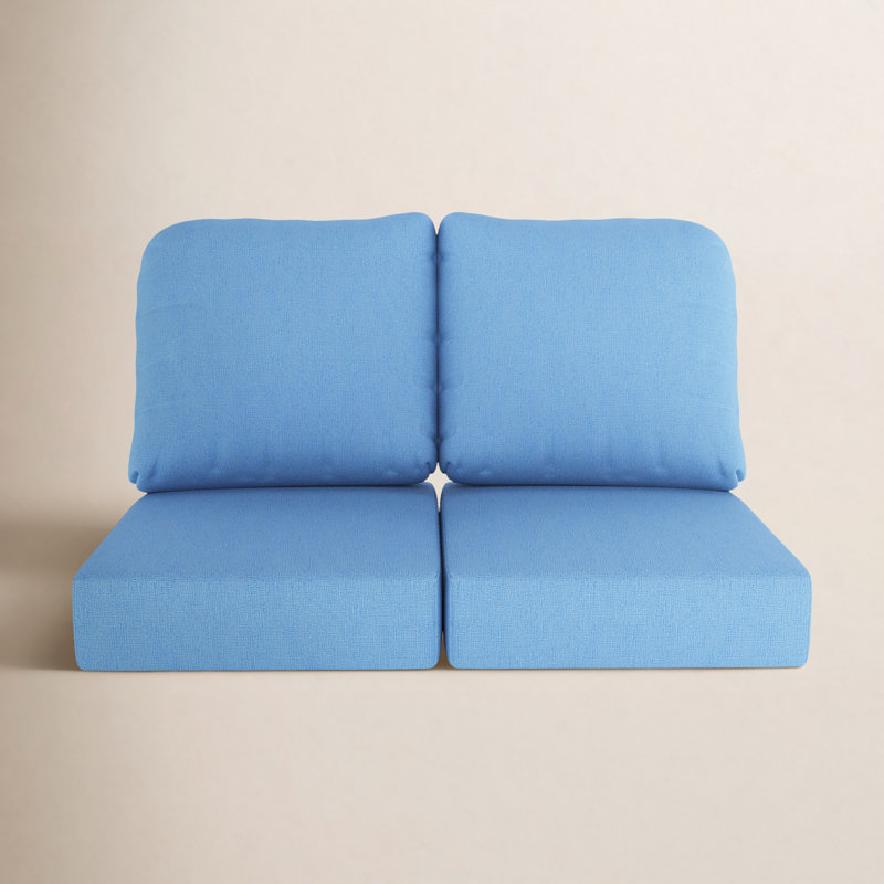 Indoor/Outdoor Sunbrella® Seat/Back Cushion, Canvas Air Blue Sunbrella® Canvas