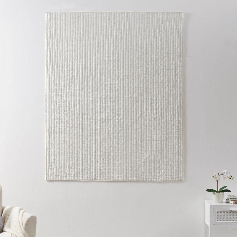 Jeté réversible en coton Greenerre Home Fashions Monterrey, 50 po x 60 po, Blanc