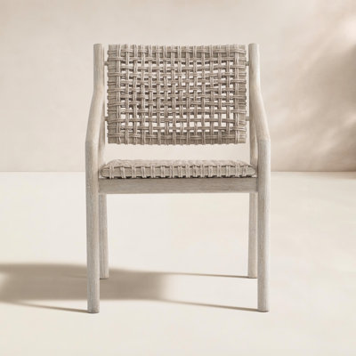 Swanson Wood Premium All-Weather Wicker Outdoor Dining Armchair