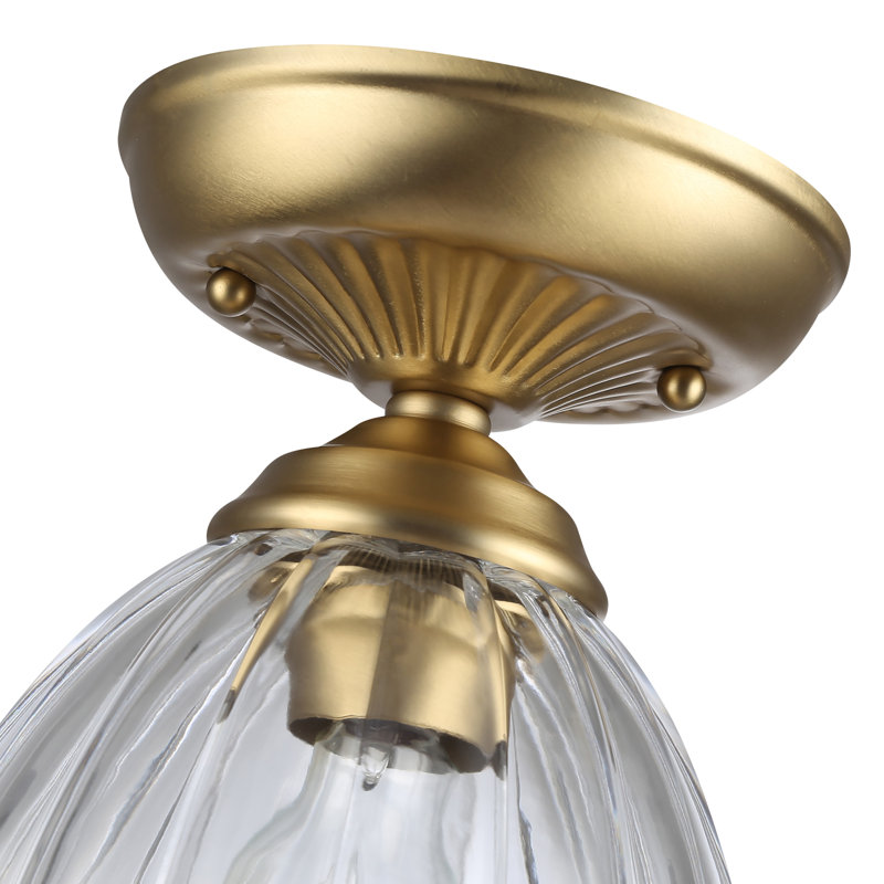 Plafonnier semi-encastré 1 lumière Zanera, Bronze champagne brossé