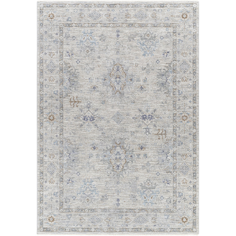 Tapis oriental gris clair Mathewson, Rectangle 6 pi 7 po x 9 pi 6 po