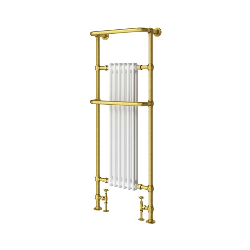 Traditional Towel Rail Heated Towel Rails, Gold/White