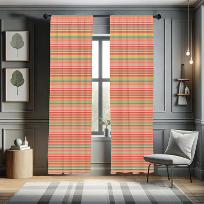 Striped Semi-Sheer Rod Pocket Sliding Panel