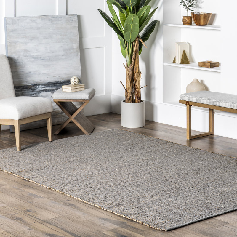 Handwoven Jute-Blend Area Rug, Rectangle 4' x 6'