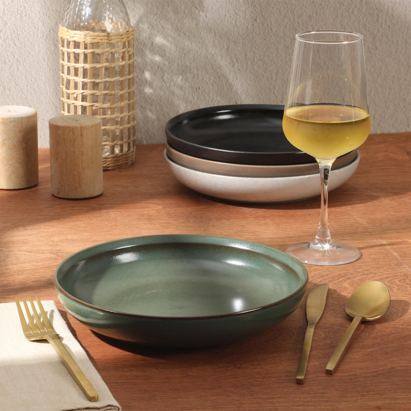 Ensemble de 4 assiettes à dîner multicolores