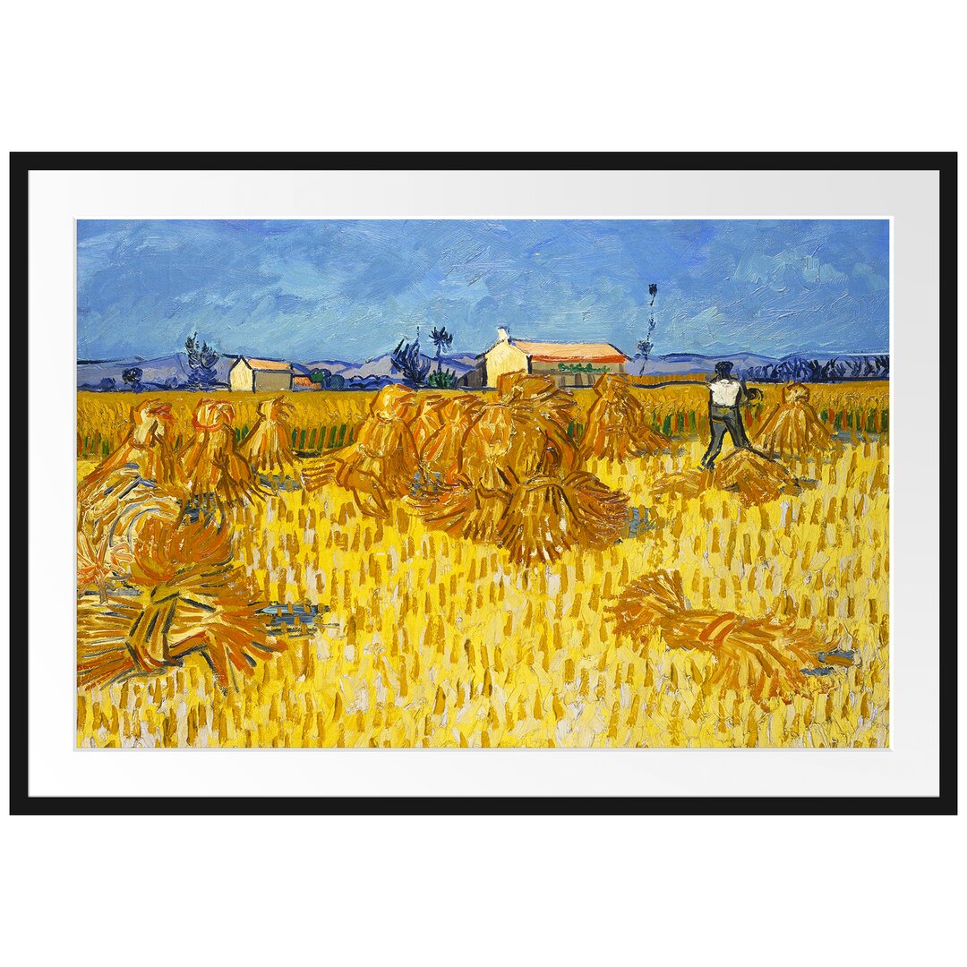 Gerahmter Kunstdruck Grain Harvest in Provence von Vincent Van Gogh