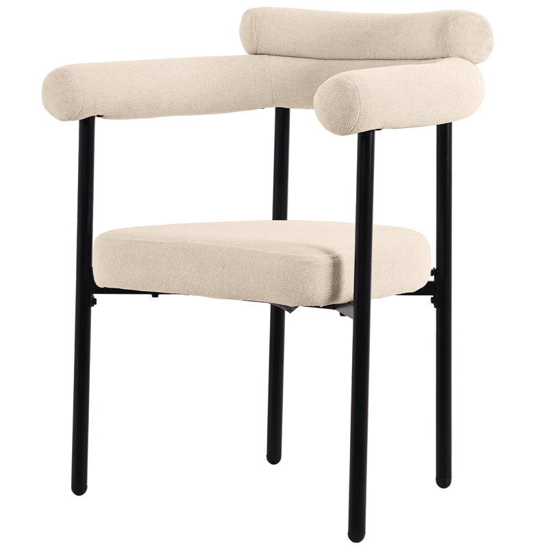 Set Of Chairs With Armrest, Beige, 6