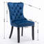 Chaise à oreilles capitonnée en velours avec garniture cloutée (ensemble de 2)-550227090