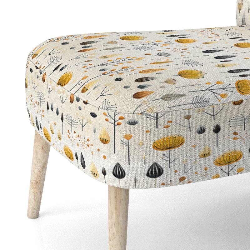 Scandinavian Midcentury Harmony - Chaise d'appoint rembourrée de style Mid-Century moderne, chaise d'appoint noire