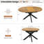 Table de salle à manger extensible ronde 43 "à 59" pour 4-6, table de cuisine en bois de style Mid-Century moderne avec des feuilles amovibles pour économiser de l'espace