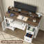 Bureau d'ordinateur de direction Buckhorn 58 po avec prise électrique, plateau pour clavier et tiroir à dossiers pour bureau à domicile-1142463746