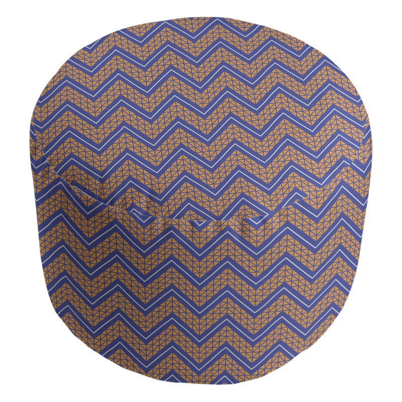 repose-pieds à motif à chevrons à la main classic, Bleu / orange