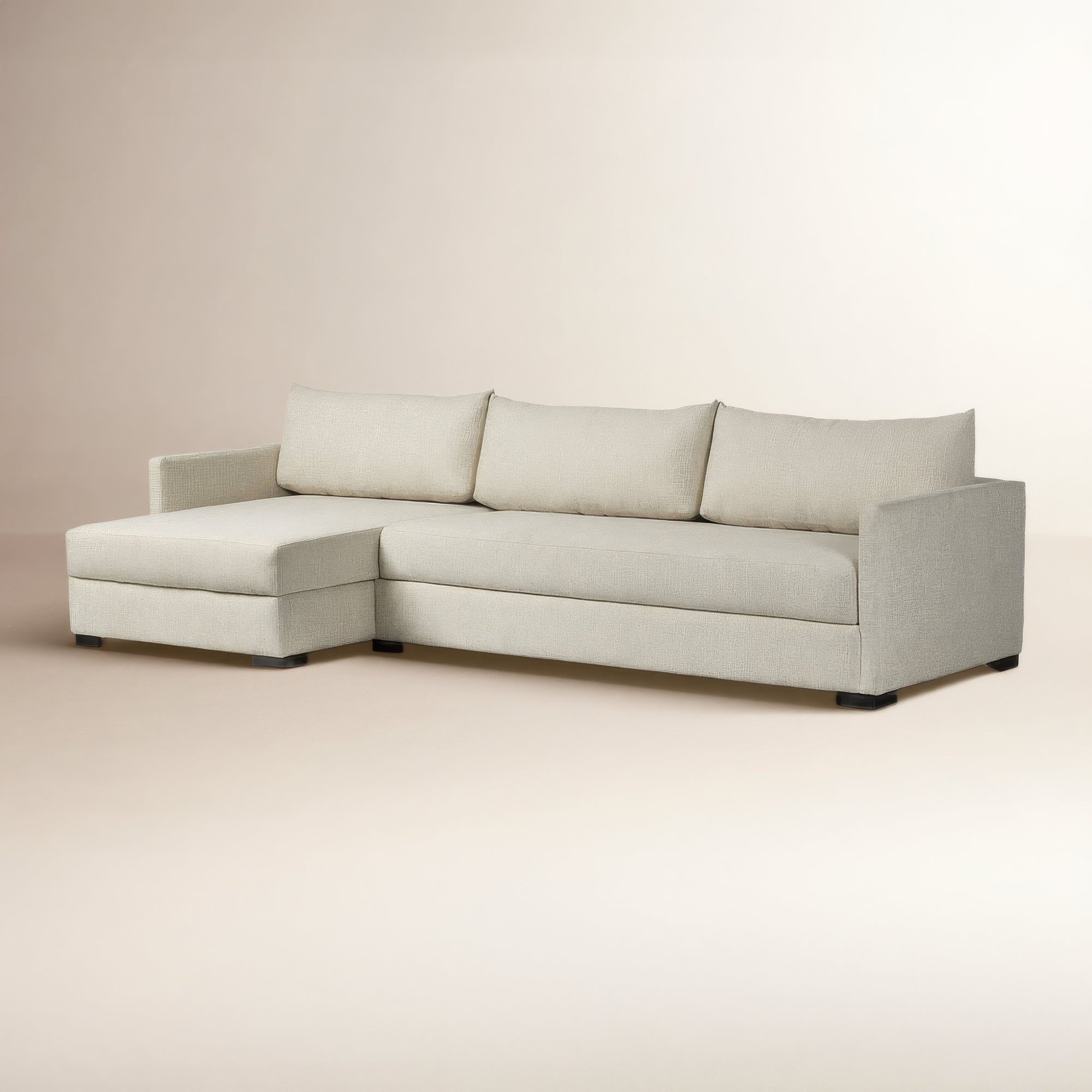 Leyt 2PC LAF Sleeper Sect W/ Storage-Alameda Snow, Left Arm Facing