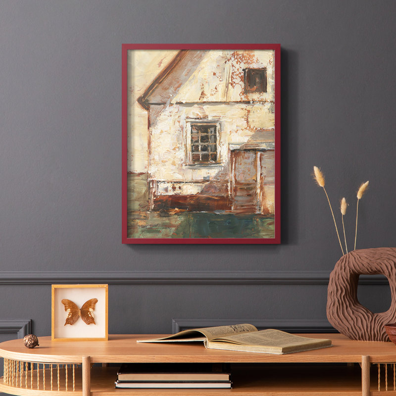 Sunlit Barn II, reproduction encadrée - bois massif, Noir, H 28 po x l 22 po