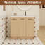 Meuble-lavabo autoportant modulaire 36 po avec plateau en résine chêne clair-373338827