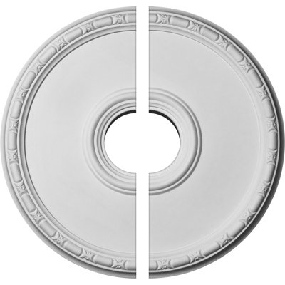 Endurathane Odessa Bead & Barrel Ceiling Medallion, 19 3/4"OD x 1 3/8"P (Fits Canopies up to 6"), Two Piece, Factory Primed