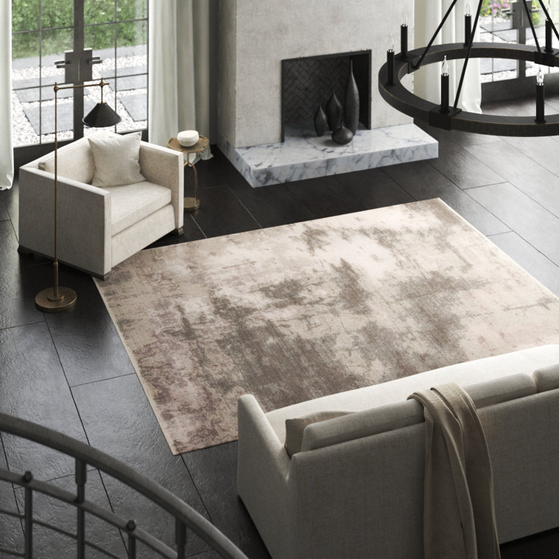 Nirvana Area Rug in Pewter, Rectangle 6' x 9'